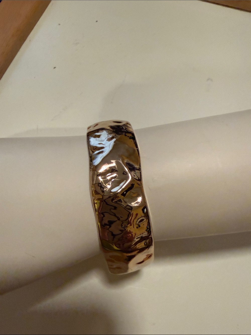 J. Crew Hammered Polished Gold Bangle Bracelet